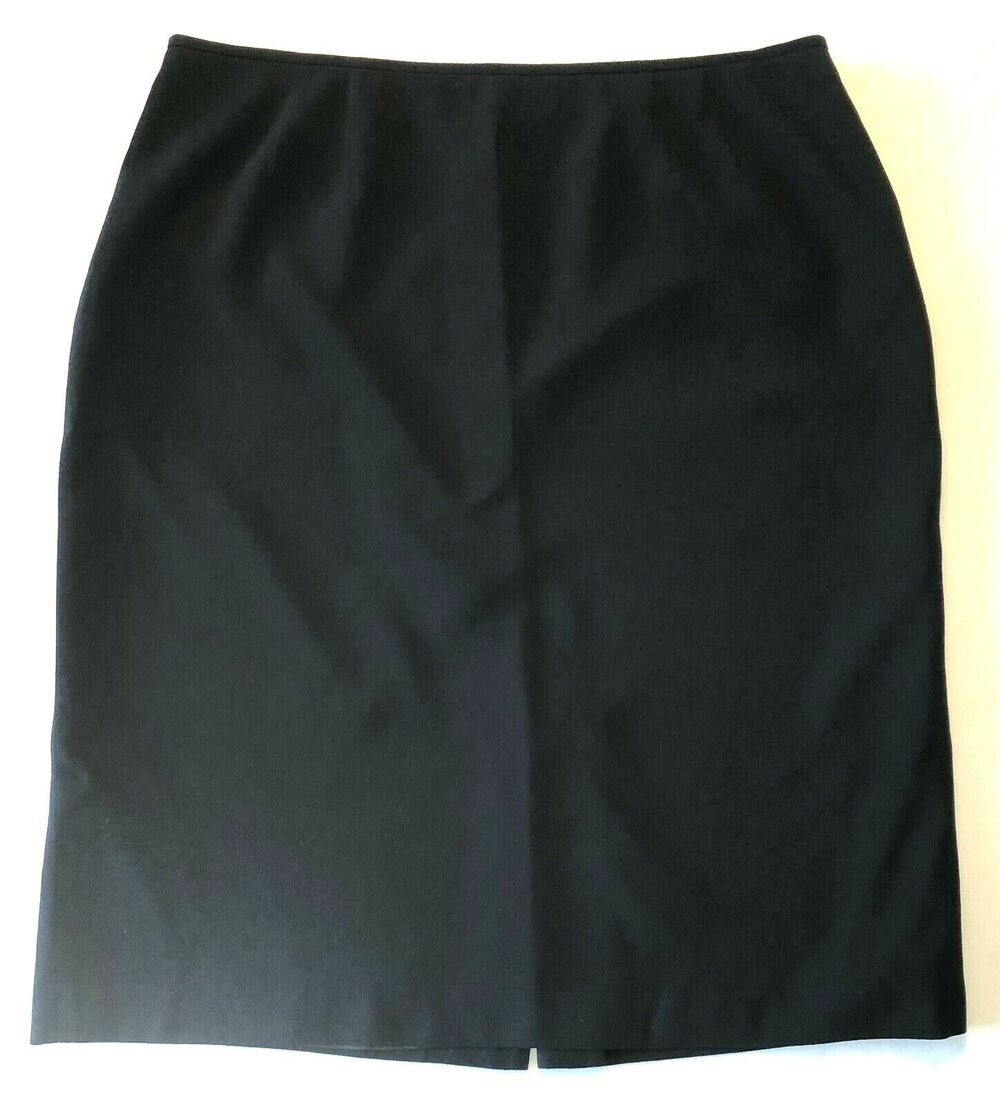 Kasper Pencil Skirt Women 18 Black Textured Floral Pattern Lined Career Work